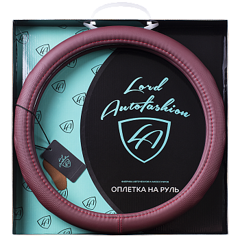 Оплетка на руль каркасная Кожа микрофибра Lord Autofashion (9251 Бордовый M)