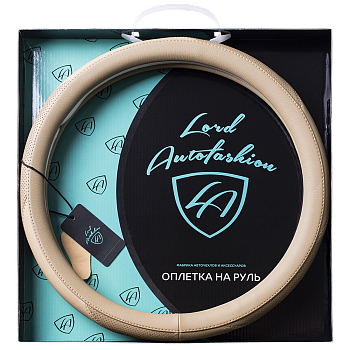 Оплетка на руль каркасная Кожа микрофибра Lord Autofashion (8580 Бежевый M)