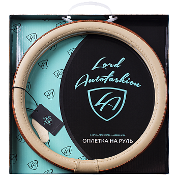 Оплетка на руль каркасная Кожа микрофибра Lord Autofashion (7817 Бежевый M)