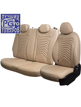 Чехлы на сиденья Lord AutoFashion для автомобиля Mercedes-Benz Sprinter -3, 02.2018-03.2022,  W907/10, Фургон 1+2места БАЙРОН ст ПРЕЗИДЕНТ "Орегон" Беж / Беж / беж / беж