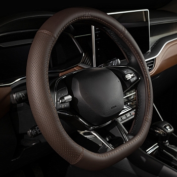 Оплетка на руль каркасная Кожа Lord Autofashion (3806 Коричневый D-форма M)