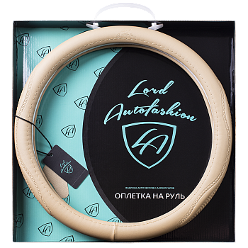 Оплетка на руль каркасная Кожа микрофибра Lord Autofashion (9351 Бежевый M)