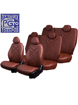 Чехлы на сиденья Lord AutoFashion для автомобиля Volkswagen Caravelle -6, 08.15-12.19, к.Comfortline, 8 м., (1+1, 1+2, 3 м.) БАЙРОН ст ЖУК "Орегон" Корич / Корич / св-корич / св-корич