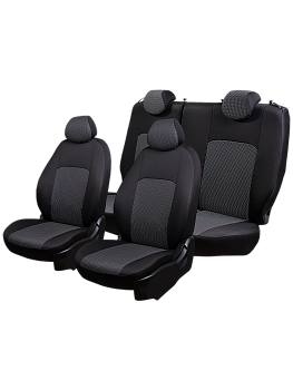 Чехлы на сиденья Lord AutoFashion для автомобиля Москвич 3 -1, с 12.2022, DA21, РЗС 60/40 + подл., 3Г ДУБЛИН " Жаккард" Чёрный / Сеул Серый