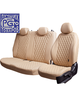Чехлы на сиденья Lord AutoFashion для автомобиля Ford Transit -6, 07.2006-02.2014, Грузовик/ Фургон, 1+2 места БАЙРОН ст БАЙРОН "Орегон" Беж / Беж / беж