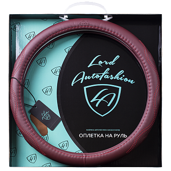 Оплетка на руль каркасная Кожа микрофибра Lord Autofashion (9370 Бордовый M)