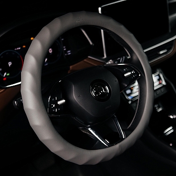 Оплетка на руль каркасная Кожа микрофибра ВС Lord Autofashion (9294 Серый М)