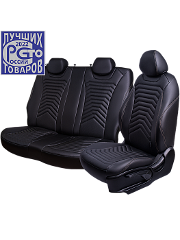 Чехлы на сиденья Lord AutoFashion для автомобиля Mercedes-Benz Sprinter -3, 02.2018-03.2022,  W907/10, Фургон 1+2места БАЙРОН ст ПРЕЗИДЕНТ "Орегон" Чёр / Чёр / чёр / беж