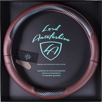 Оплетка на руль каркасная Кожа микрофибра ВС Lord Autofashion (8919 Бордовый М)