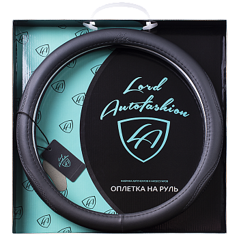 Оплетка на руль каркасная Кожа микрофибра Lord Autofashion (9351 Чёрный M)